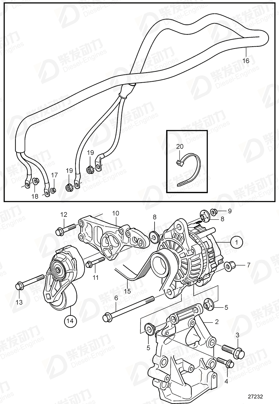 VOLVO Alternator 21561402 Drawing